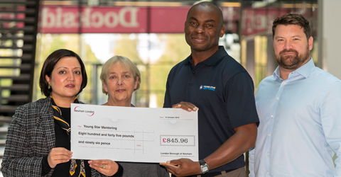 Newham residents have raised &pound;845.96 for the Mayor of Newham&rsquo;s chosen charity, Young Star Mentoring, a charity which coaches young people who have had difficulties both personally and socially.