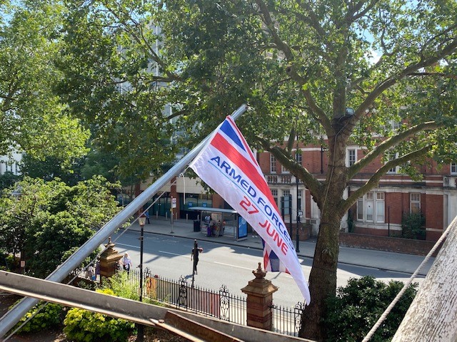 Flag flying from Newham Town Hall 2020