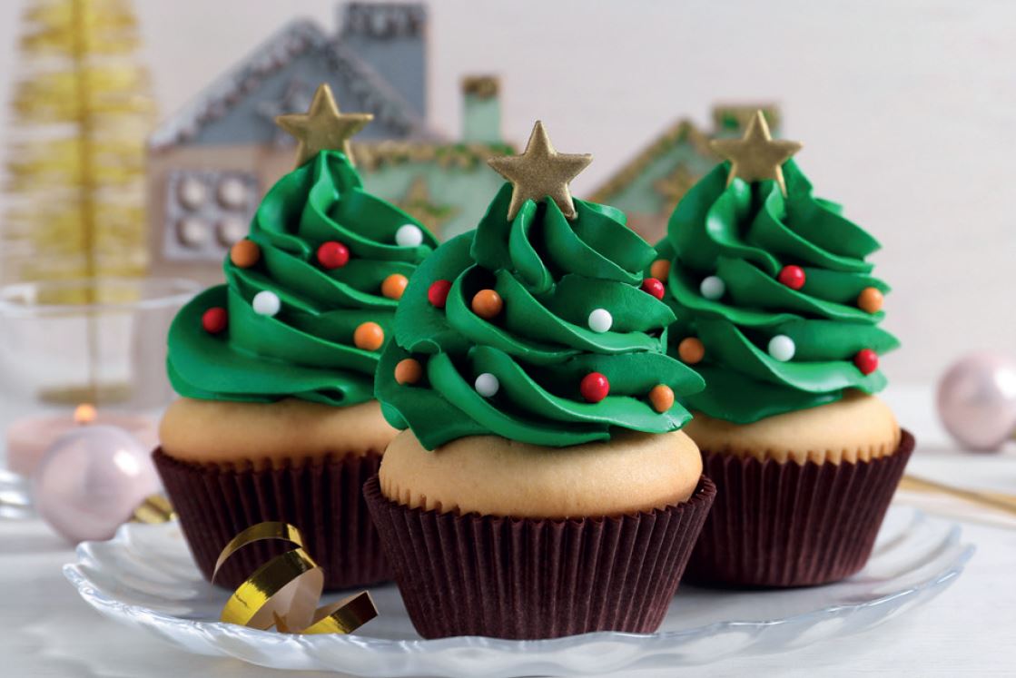 Christmas tree cupcakes haf