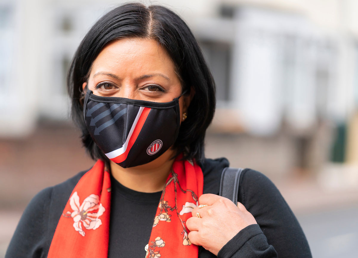 clapton fc, rokhsana fiaz, clapton fc face mask