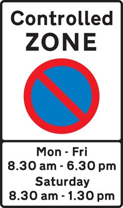Controlled zone signage