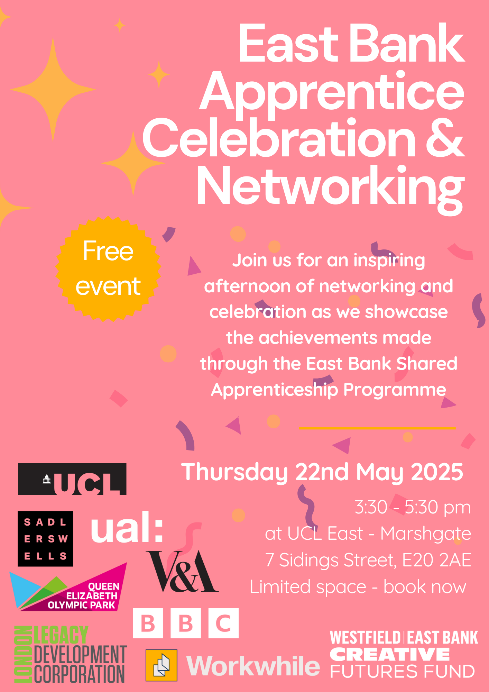 East bank apprentice celebration and networking poster
