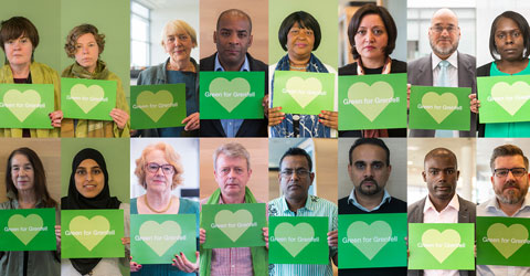 Staff at Newham Council go green for Grenfell to commemorate those who lost their lives.