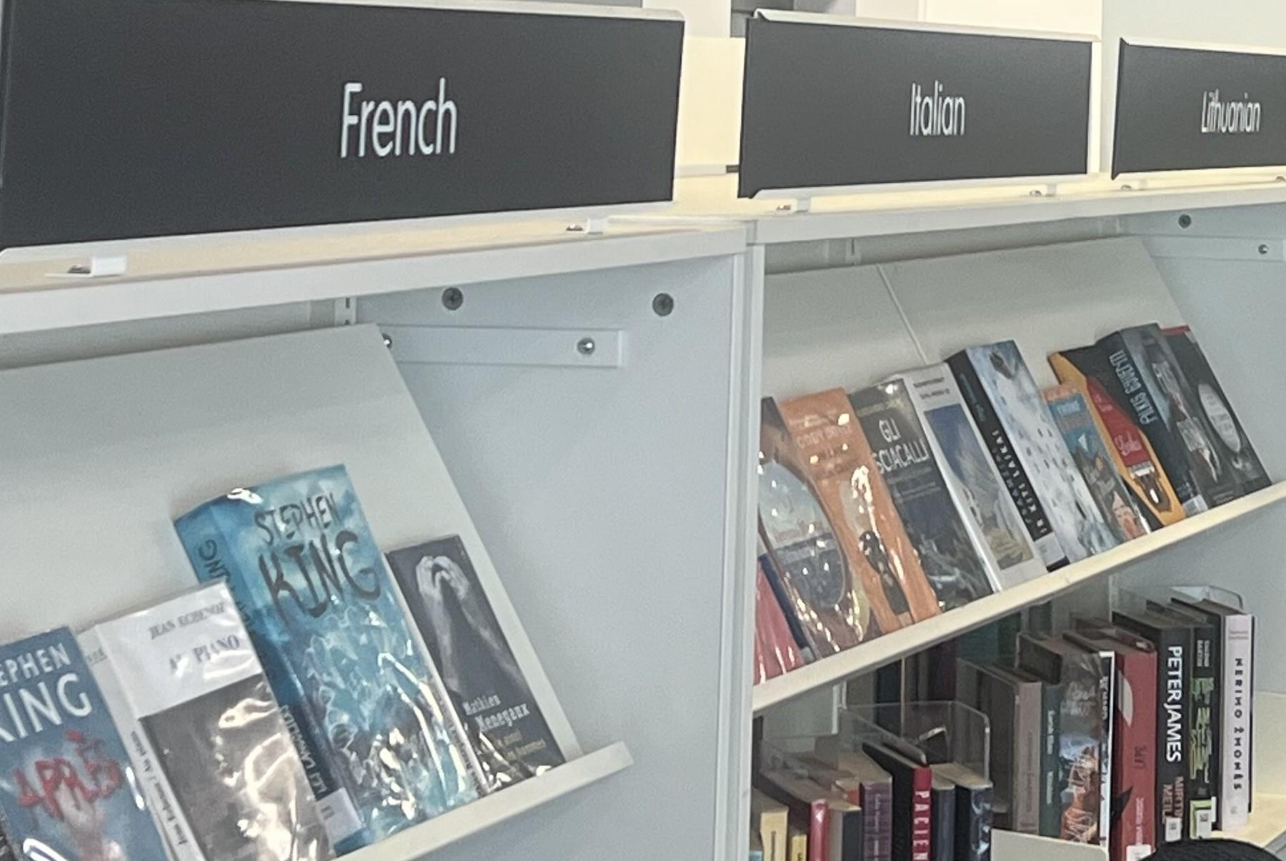 Image of books in a library