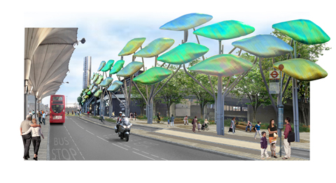 Artist’s impression of improvements on Great Eastern Road, near the main entrance to the shopping centre