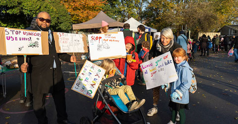 Residents protesting against poor air quality