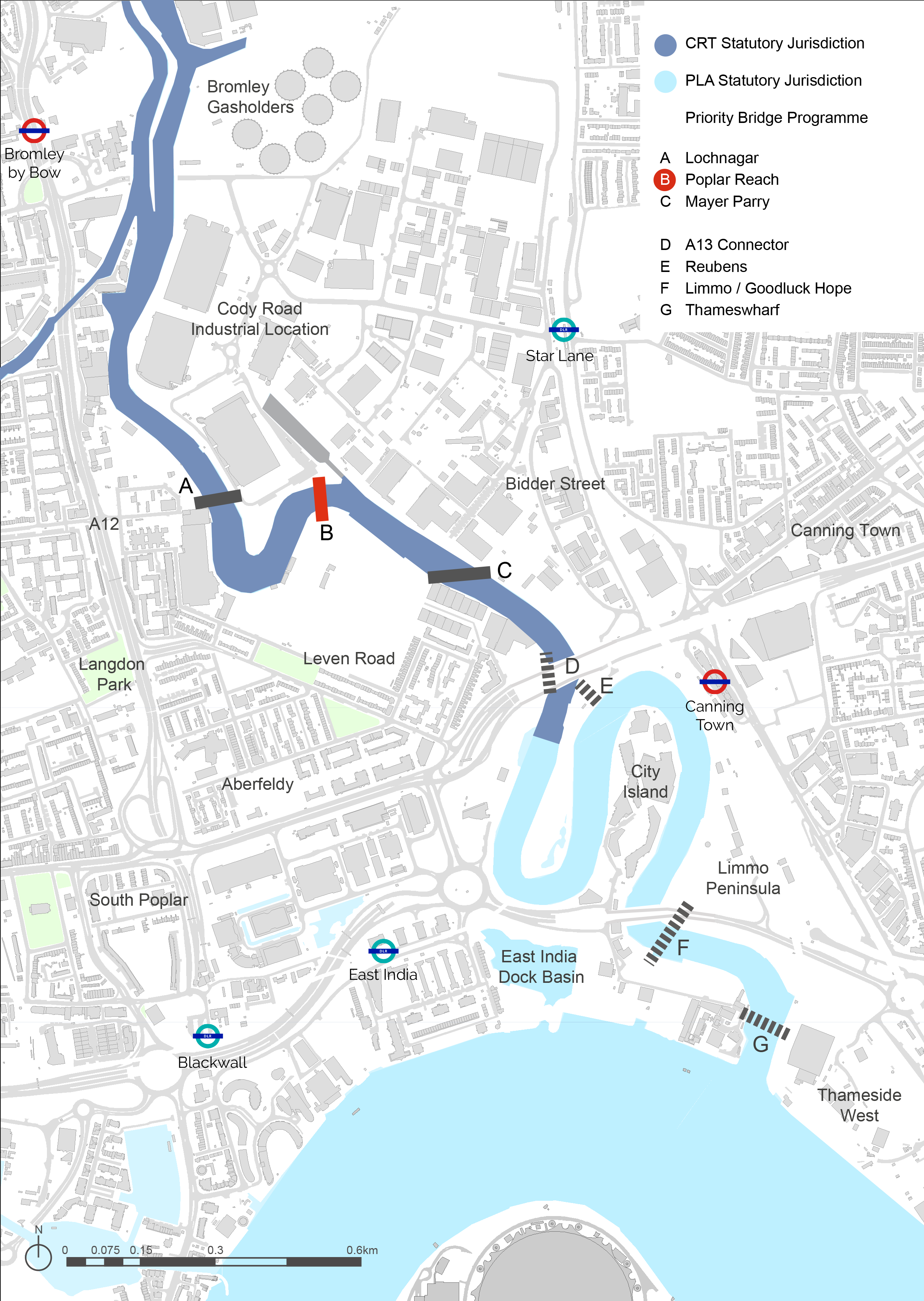 Poplar reach map