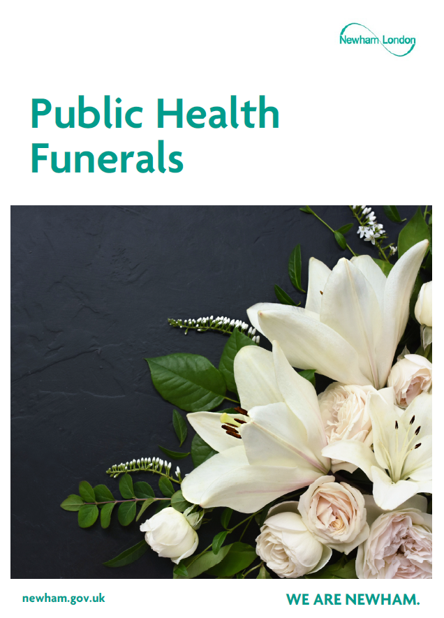 Front cover of Public Health Funerals leaflet