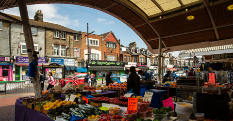 Local traders in Queens market.