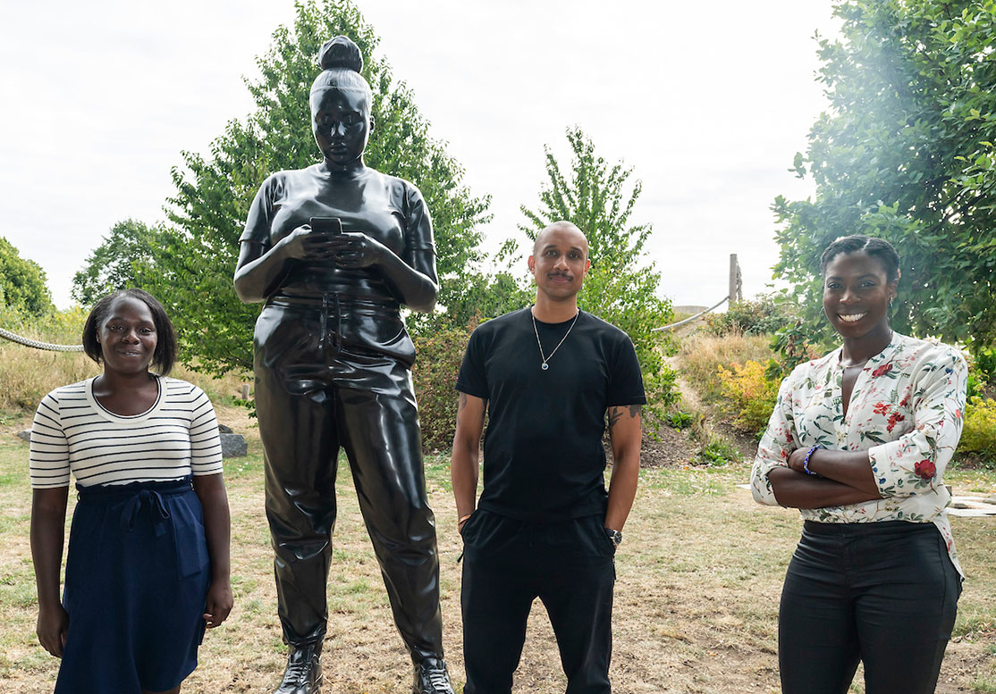 statue, reach out, black lives matter