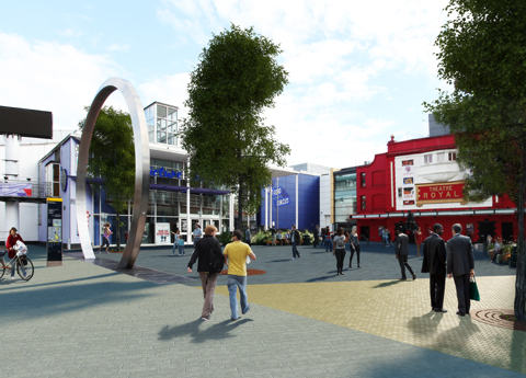 Artist’s impression of improvements to Theatre Square