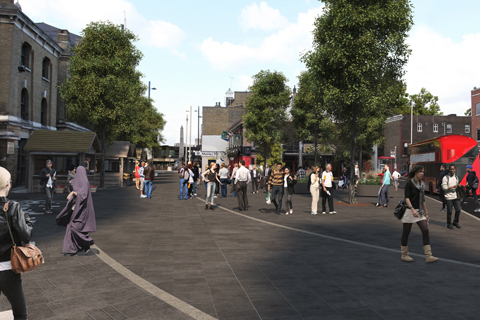 Artist’s impression of improvements to West Ham Lane