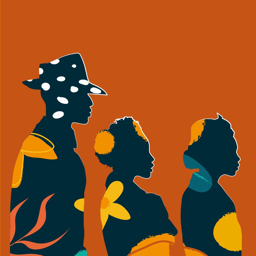 Windrush square graphic with 3 people