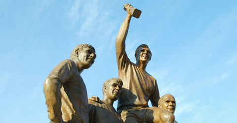​​A bronze sculpture celebrating the part West Ham United players Bobby Moore, Sir Geoff Hurst and Martin Peters played in England winning the 1966 football World Cup