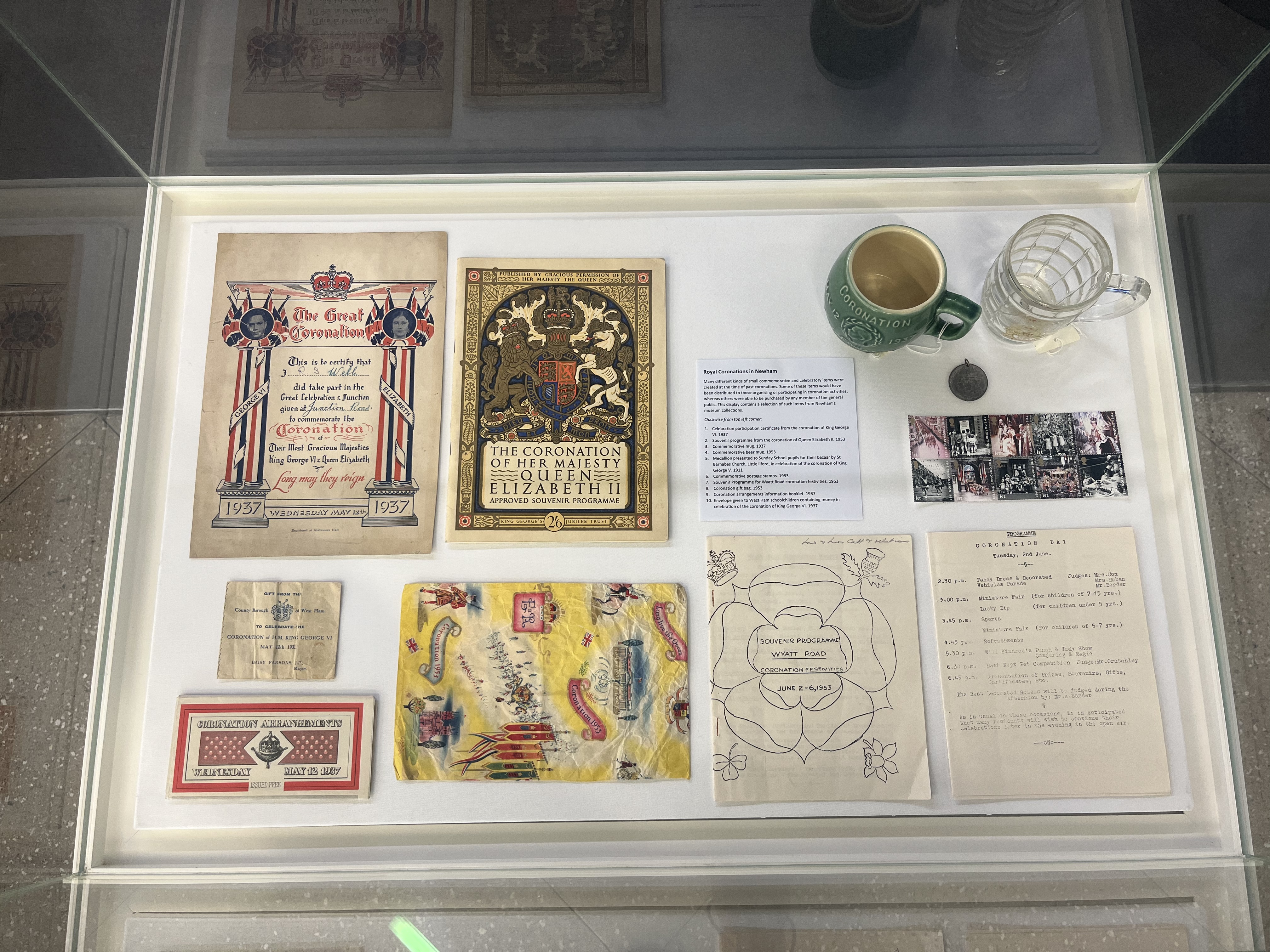 Coronation display at east ham town hall